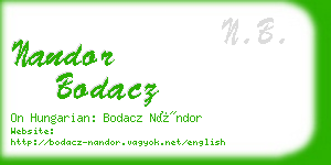 nandor bodacz business card